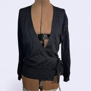 Brooks brothers 100 merino wool wrap sweater women's small